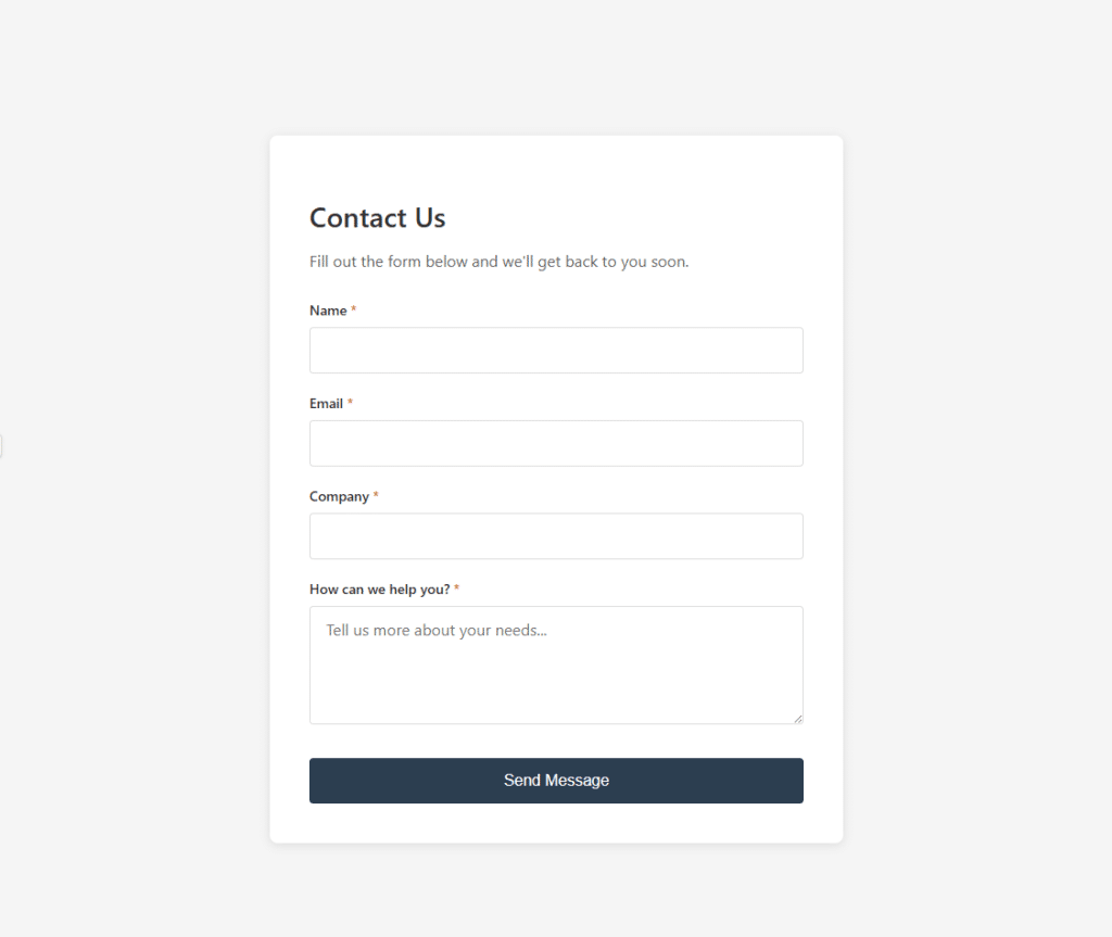 Generic demo request form for a software company.